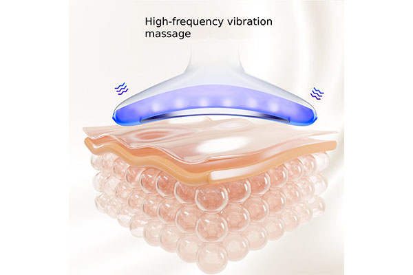 An illustration showing microcurrent stimulating muscles beneath the skin
